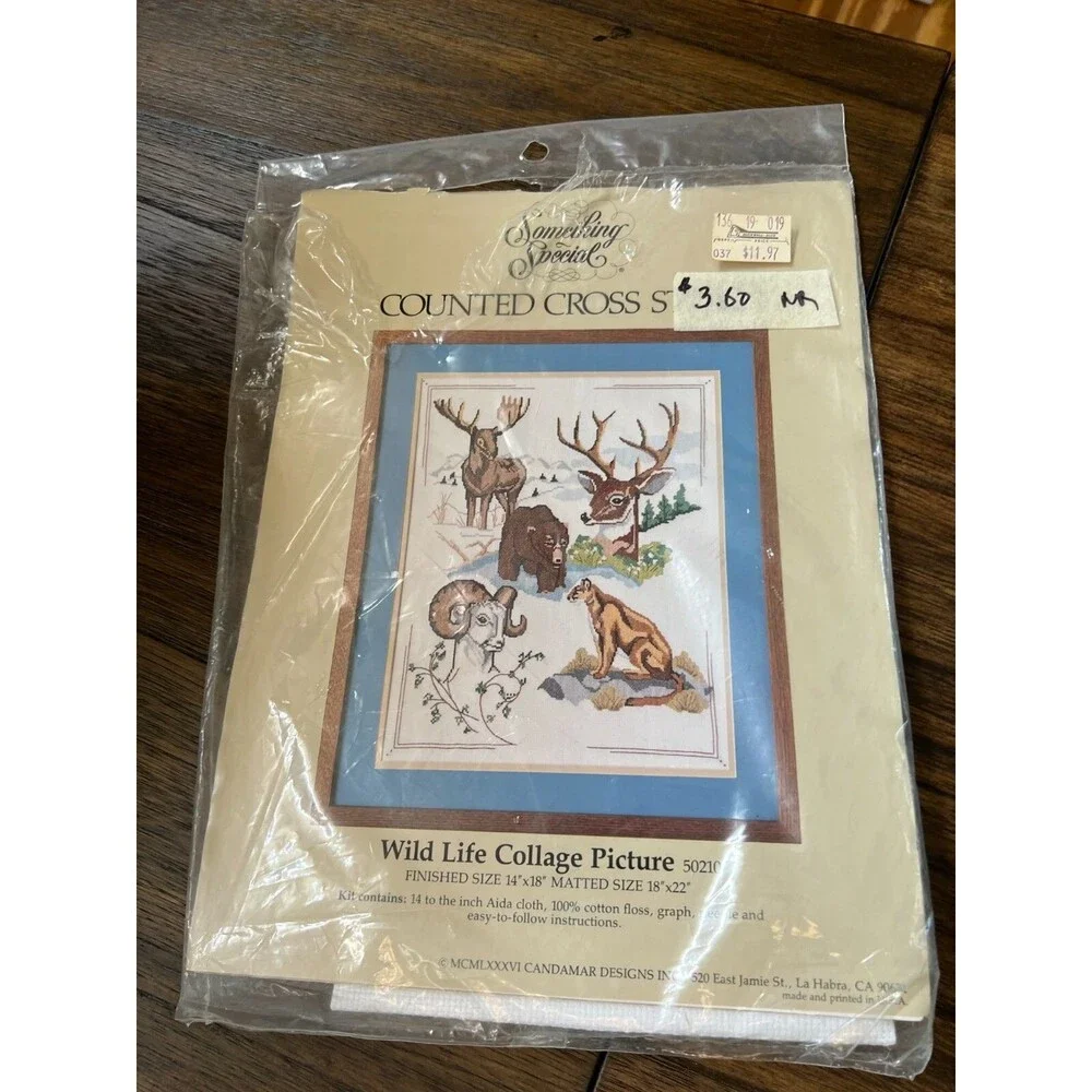 Something Special WILD LIFE COLLAGE PICTURE Counted Cross Stitch Kit #50210 1986